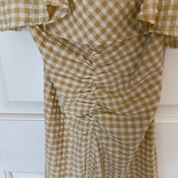 New! GANNI Gingham Check-Print Ruffled Minidress 45247 - Picture 8 of 16